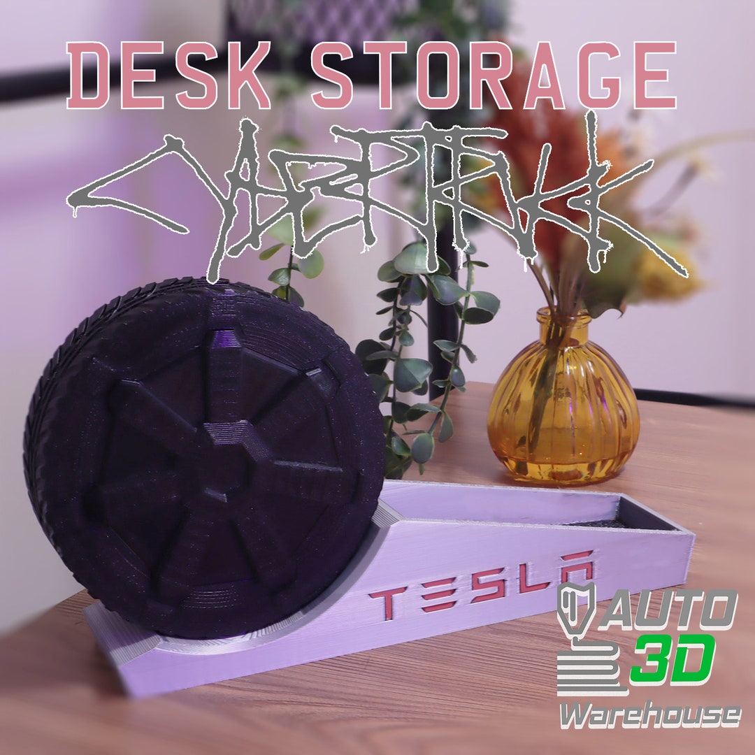 Tesla Cybertruck Wheel Desk Model, Desk Organiser, Desk Storage and