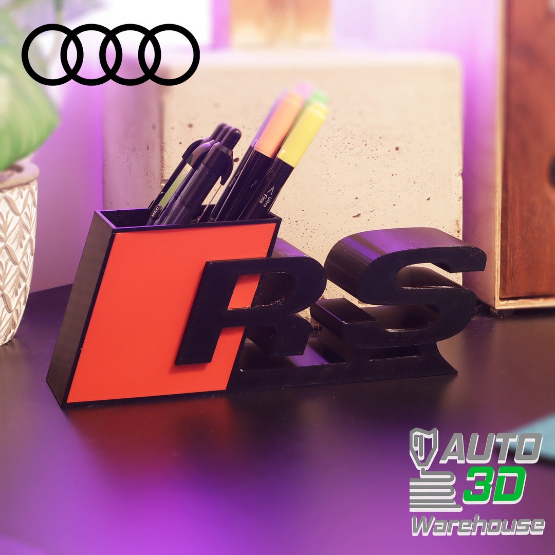 Audi 'RS' Logo Desk Organiser Pen Holder, Audi Sport Brand, Car