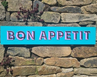 BON APETIT unique, one off,   handmade and painted sign