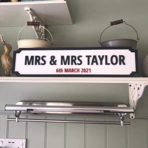 Personalised Family Name Street Sign With EST Date Handmade & Painted Great Wedding Gift image 9