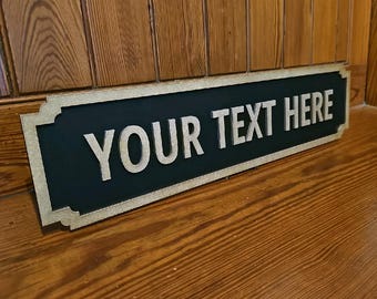 Personalised Street Sign in Gold and Black - Personalised with Your Own Text - Gift, wall decoration, sign, wall art, home decoration