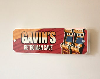 Personalised Gaming Sign - Custom Man Cave Gaming Sign - Personalised Bar Sign - Bar Wall Art Decor - Retro Gaming