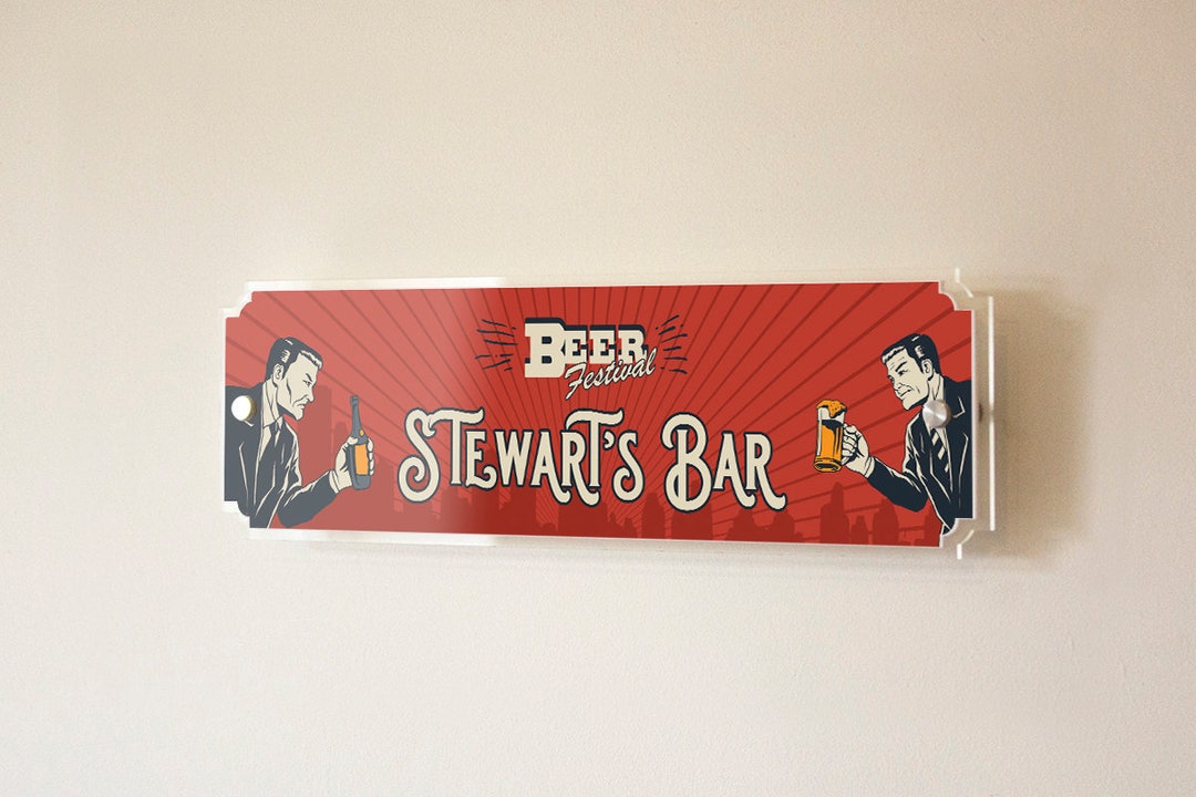 Personalise Name Bar Sign Custom Man Cave Bar Sign Etsy