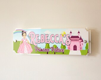Personalised Princess Bedroom Sign, Nursery Decoration, Custom Kids Sign, Name Sign, Bedroom Wall Art, Kids Bedroom