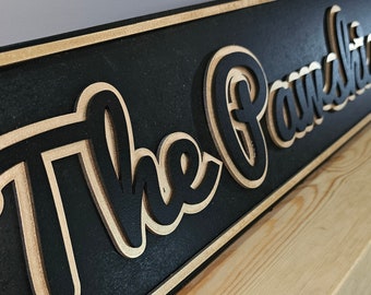 Personalised Wooden Name Sign - Wall Decoration - Nursery - hallway –kitchen – games room – wedding - anniversary – new home – welcome.