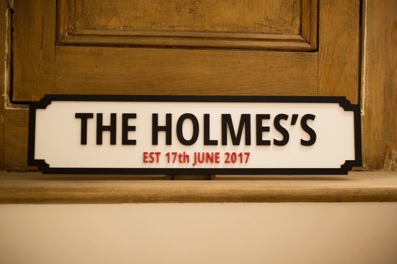 Personalised Family Name Street Sign With EST Date Handmade & Painted Great Wedding Gift image 4