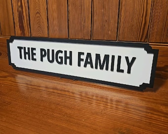 Customisable Street Sign - Personalised with Your Own Text - Gift, wall decoration, sign, wall art, home decoration, White & Black