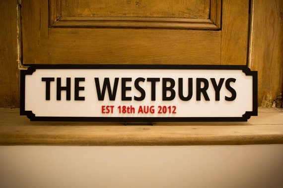 Anniversary Gift, Personlised Family Name Street Sign With EST Date - Handmade & Painted - Great Anniversary Gifts, 50th Anniversary Gifts