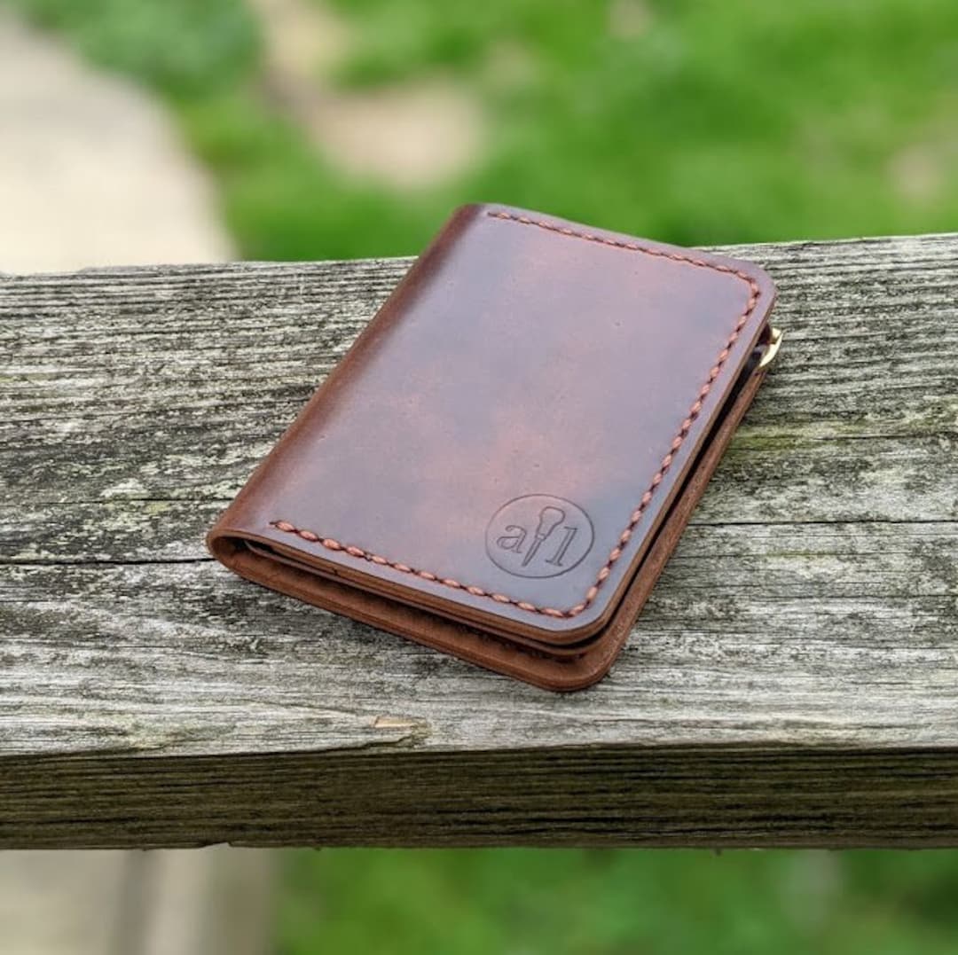 Front Pocket Slim Bifold Wallet for Men Charred Oak