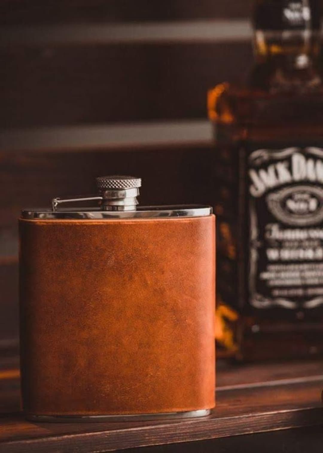 Horween Dublin Wrapped Stainless Steel Leather Flask 6oz Etsy