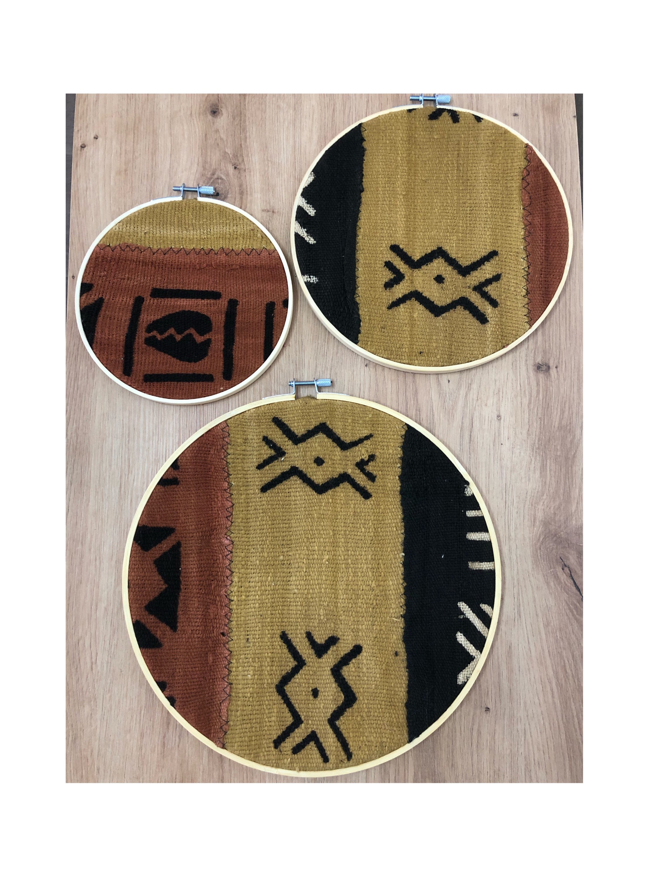 Mudcloth Wall Hangings/Décoration Murale /African Minimalist /Set Of Hangings 3 Piece/Boho Home Déco