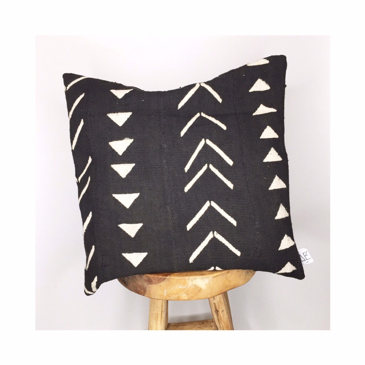Housse de Coussin Bogolan Du Mali Ada | Black & White 45x45 cm