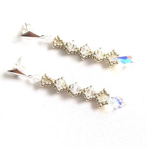 Swarovski Crystal Braut Ohrringe: Silber Brautjungfer Schmuck