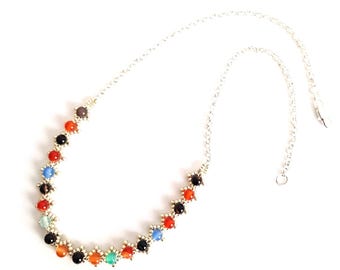 Multicolor Agate Necklace: Spiritual Necklace