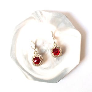 Rubin Swarovski Kristall Ohrringe: Juli Birthstone Schmuck