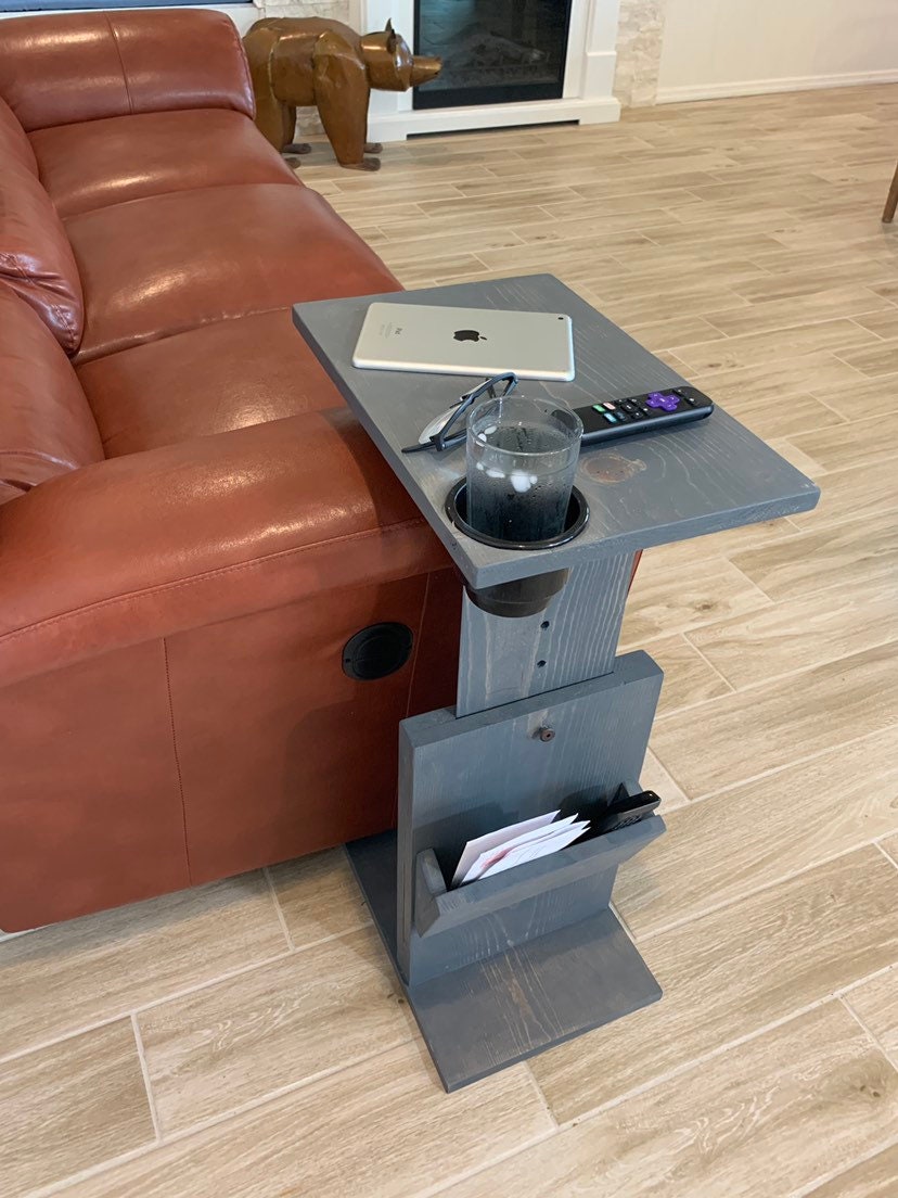 Norm's Height Adjustable C Table with Storage & Recessed Etsy