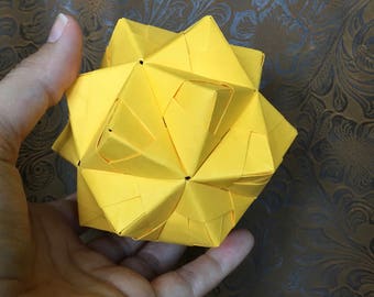 Origami Ball, Modular in Yellow