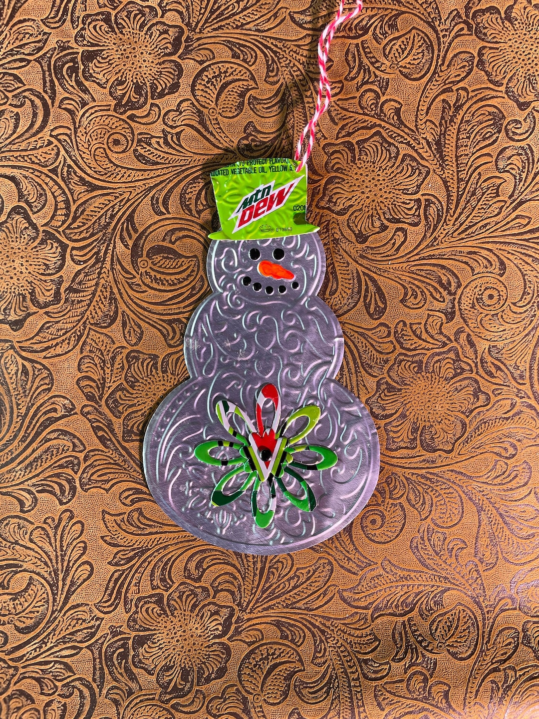 Snowman Ornament From Recycled Soda Can Soda Can Art drink Etsy