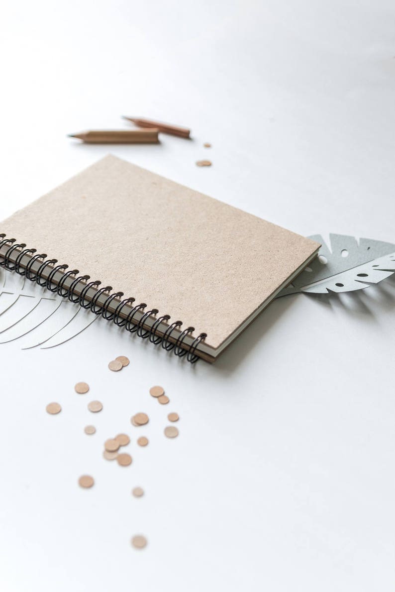 Spiral Notebook B6 Plain Flip Notebook Sketchbook Kraft Etsy