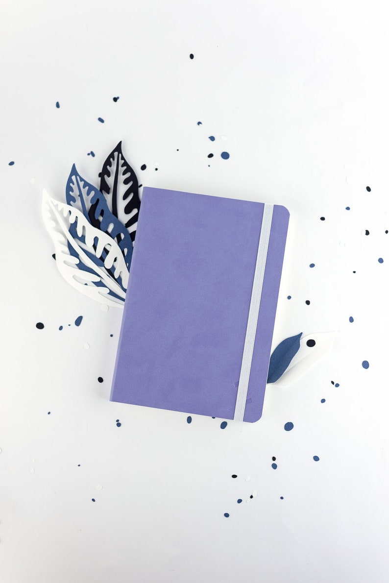 Purple Notebook A5 Minimal Grid Journal Notepad Vegan Cover Etsy