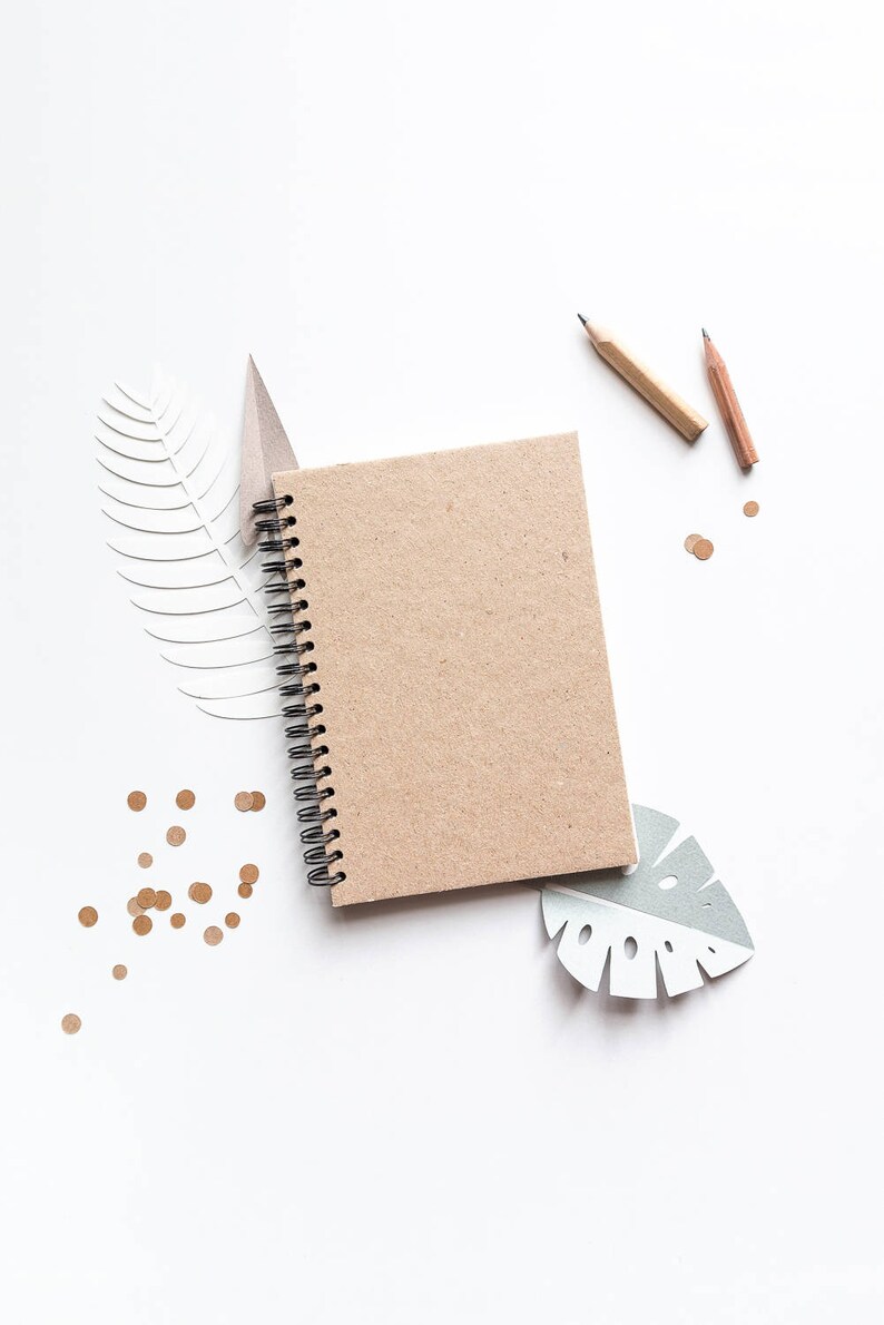 Spiral Notebook B6 Plain Flip Notebook Sketchbook Kraft Etsy