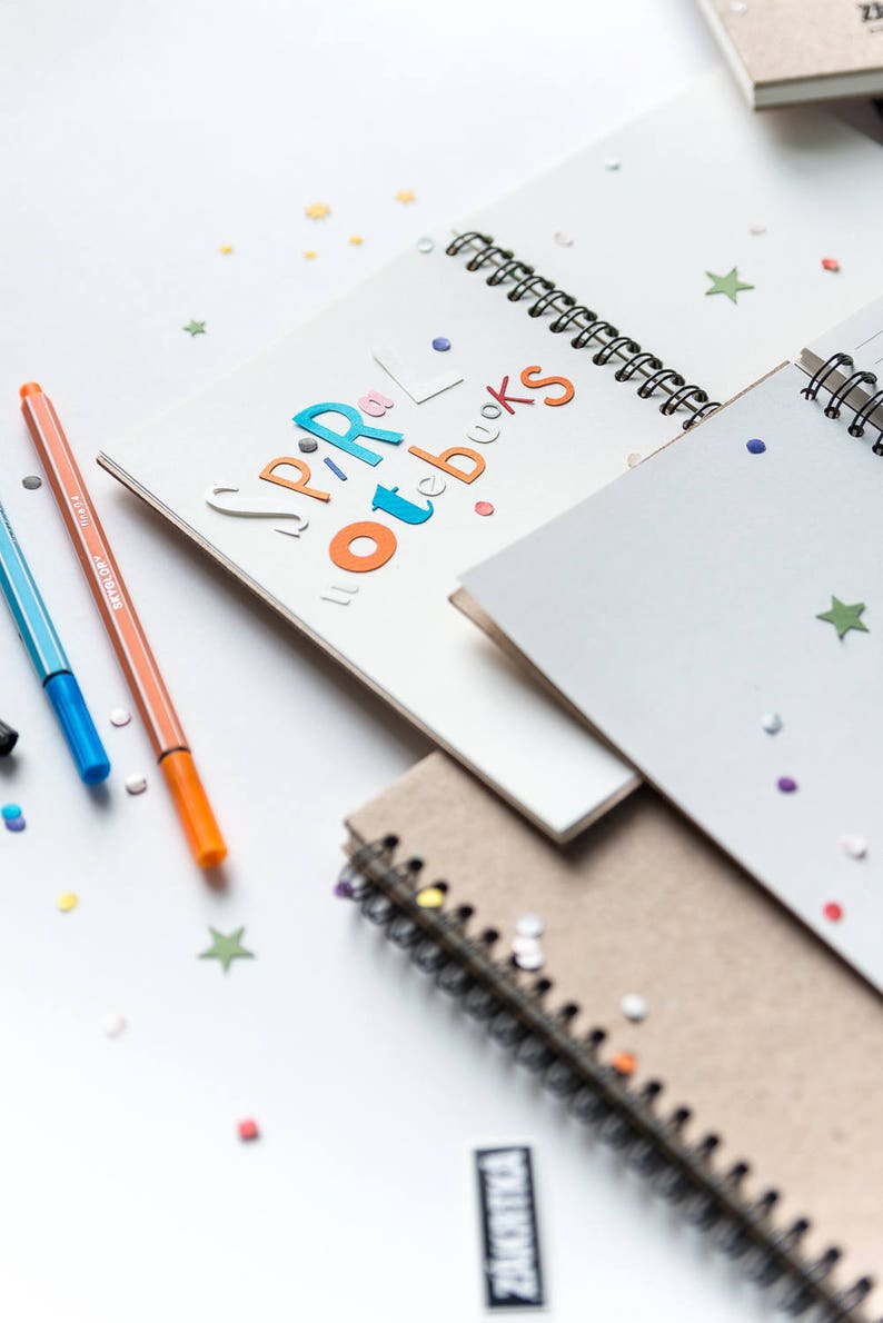 Spiral Notebook B6 Plain Flip Notebook Sketchbook Kraft Etsy