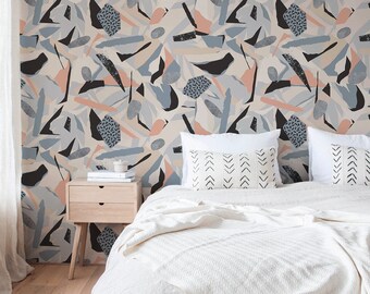 Removable Wallpaper Scandinavian Wallpaper Abstract Wallpaper Peel and Stick Wallpaper Wall Paper Mural - B305