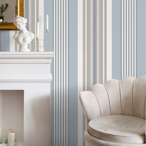 Geometric Striped Wallpaper Farmhouse Wallpaper Peel and Stick and Traditional Wallpaper - D850