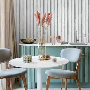 Blue Striped Wallpaper / Peel and Stick Wallpaper Removable Wallpaper Home Decor Wall Art Wall Decor Room Decor - C966