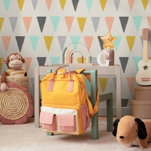 Papier peint triangles colorés, papier peint géométrique, papier peint amovible, papier peint scandinave et papier peint traditionnel, papier peint - B075