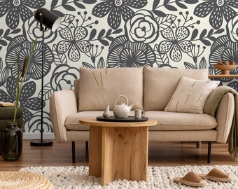 Removable Wallpaper Scandinavian Wallpaper Temporary Wallpaper Vintage Wallpaper Peel and Stick Wallpaper Wall Paper Boho - A624