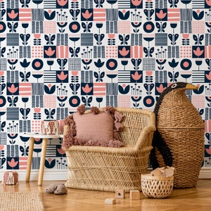 Removable Wallpaper Scandinavian Wallpaper Temporary Wallpaper Vintage Wallpaper Peel and Stick Wallpaper Wall Paper - A684