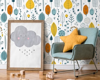 Carta da parati rimovibile, carta da parati scandinava, carta da parati temporanea, carta da parati minimalista, carta da parati staccabile e adesiva, carta da parati, Boho - A398