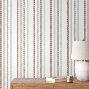 Boho Striped Wallpaper Farmhouse Wallpaper Peel and Stick and Traditional Wallpaper - D779