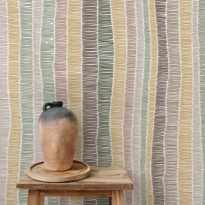 Pastel Abstract Striped Wallpaper / Peel and Stick Wallpaper Removable Wallpaper Home Decor Wall Art Wall Decor Room Decor - D510