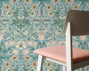 Removable Wallpaper Scandinavian Wallpaper Temporary Wallpaper Flowers Wallpaper Peel and Stick Wallpaper Wall Paper - B908