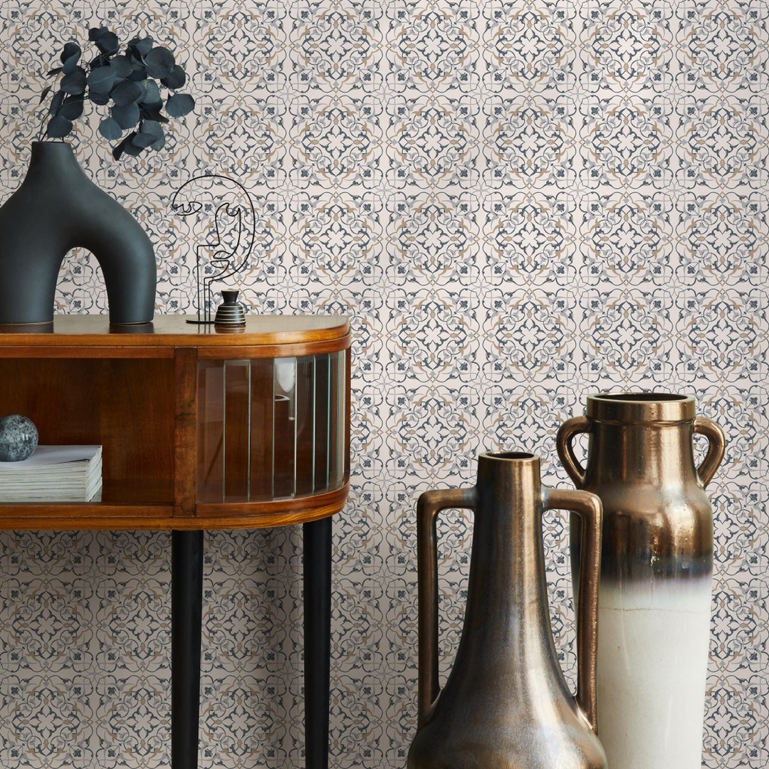 Removable Wallpaper Scandinavian Wallpaper Temporary Wallpaper Vintage ...
