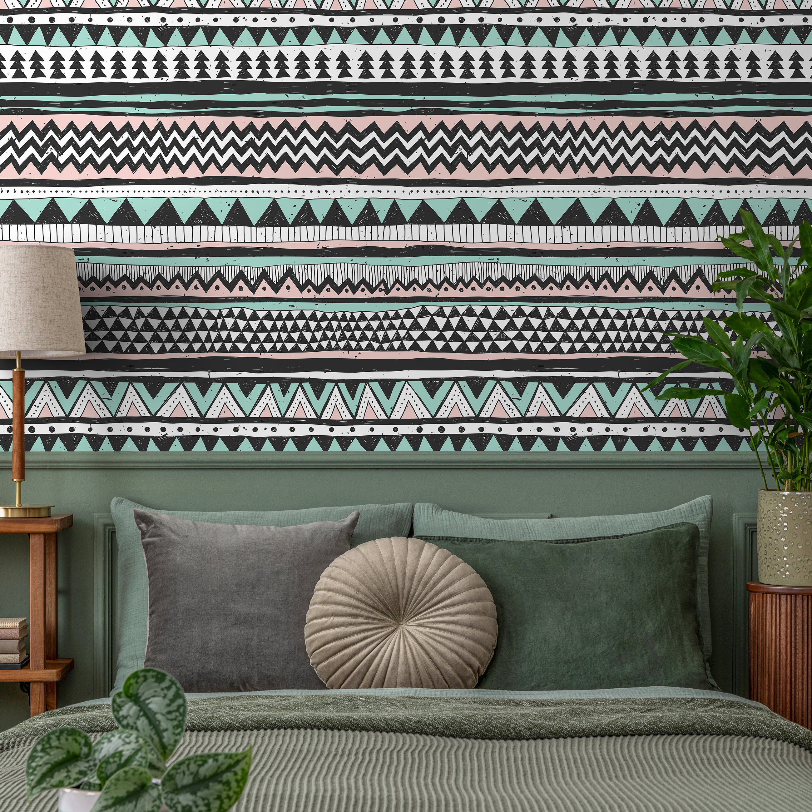 Removable Wallpaper Scandinavian Wallpaper Temporary Wallpaper Tribal ...