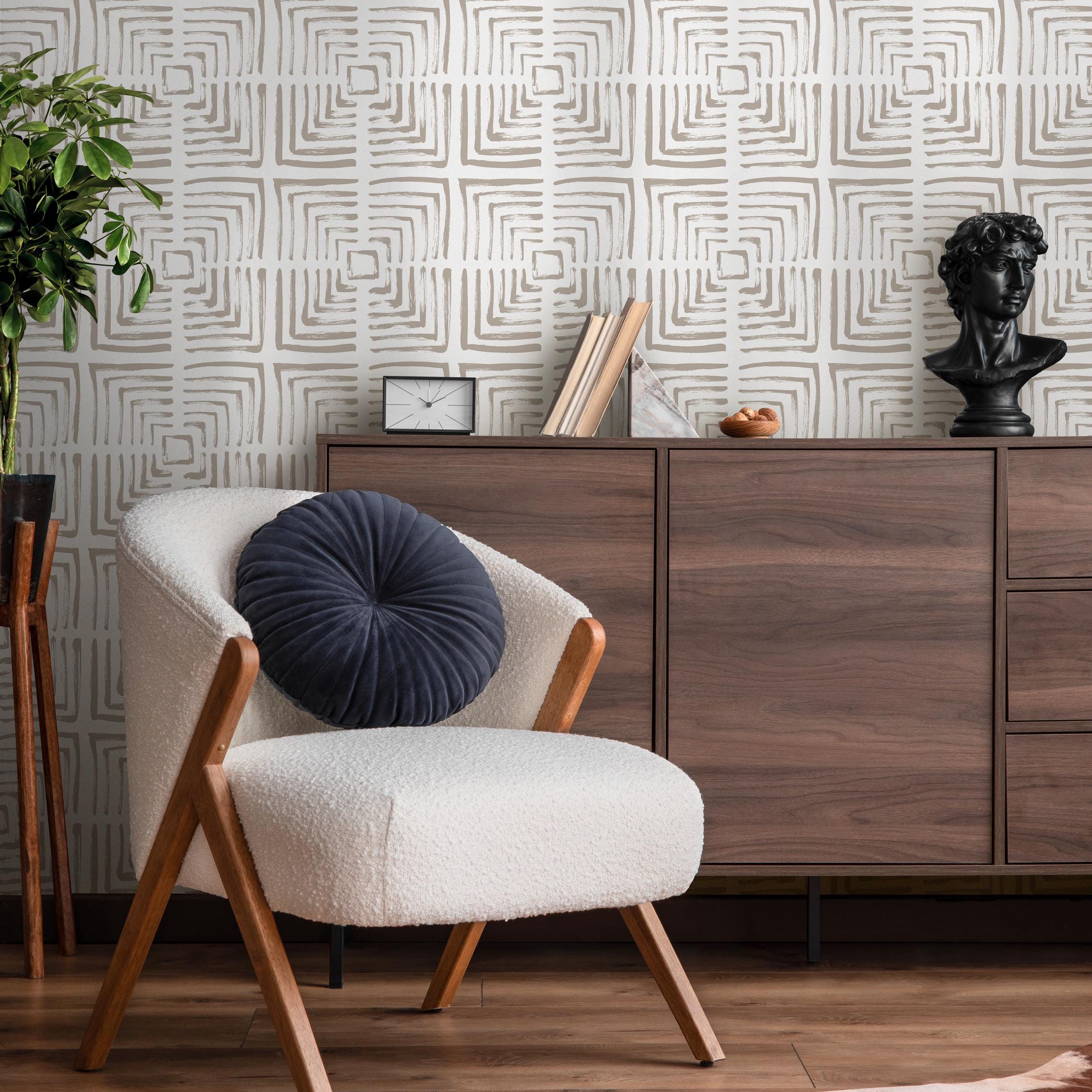 Removable Wallpaper Scandinavian Wallpaper Temporary Wallpaper Vintage ...