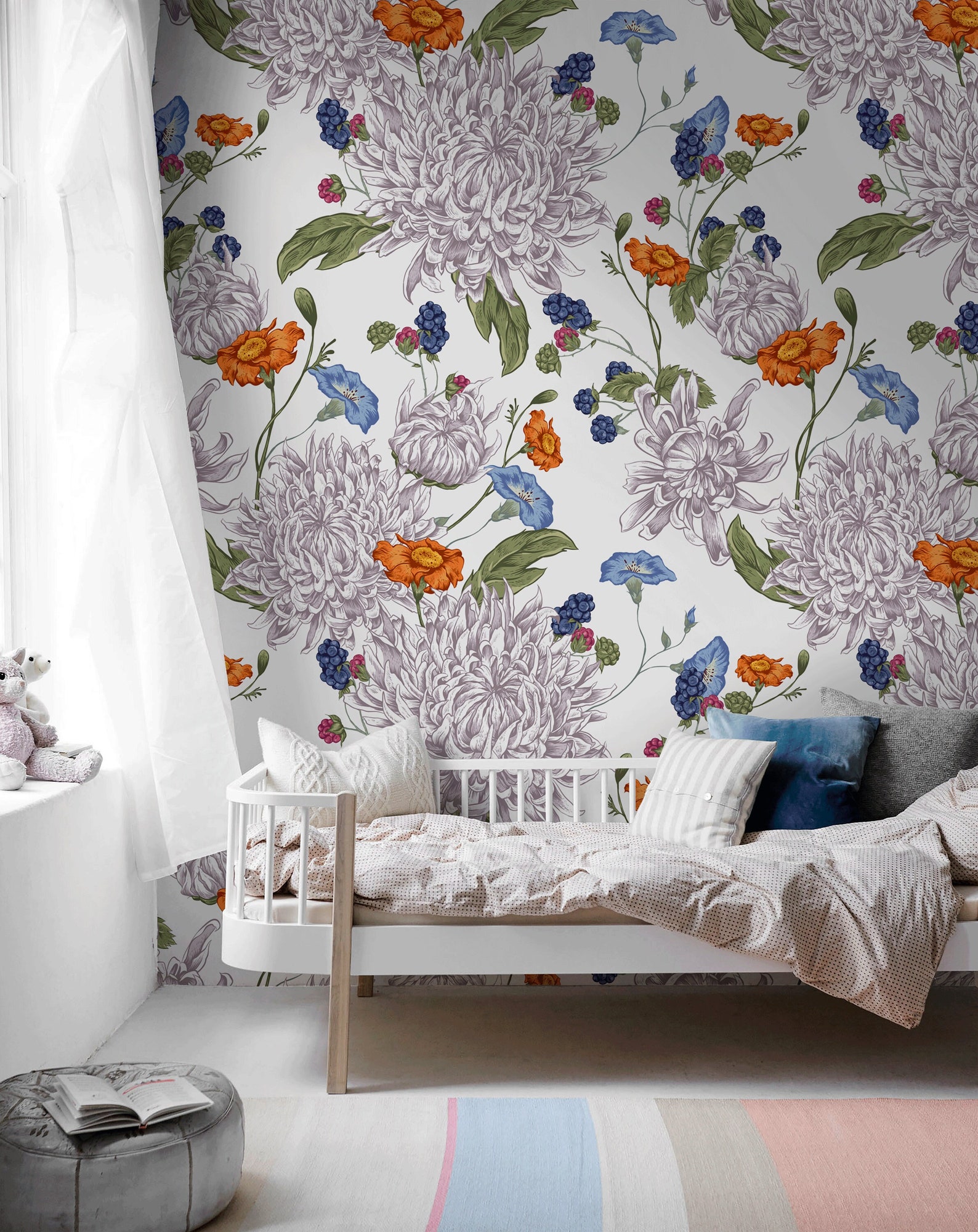 Removable Wallpaper Scandinavian Wallpaper Temporary Wallpaper Etsy