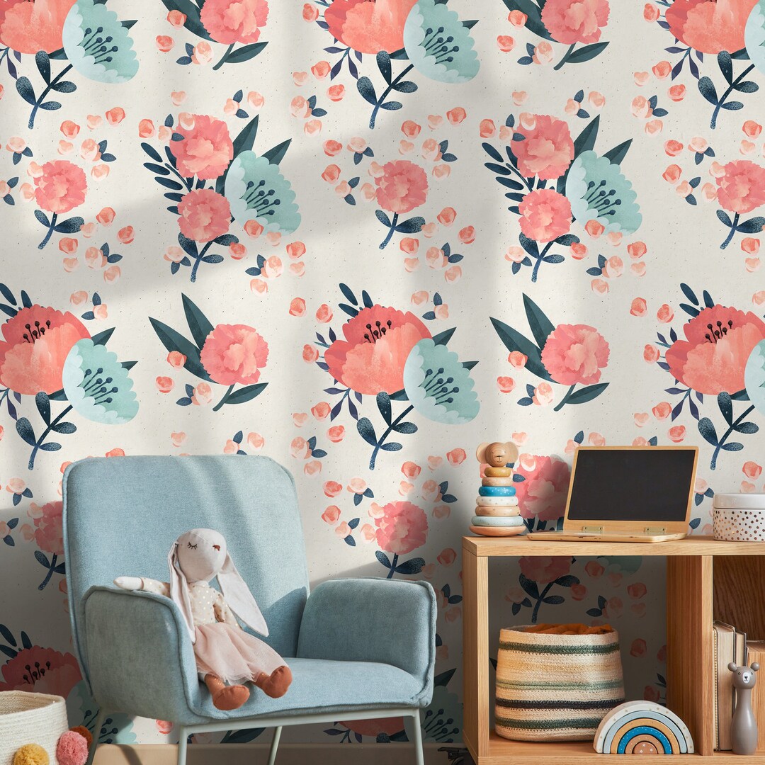 Removable Wallpaper Scandinavian Wallpaper Temporary Wallpaper Vintage ...