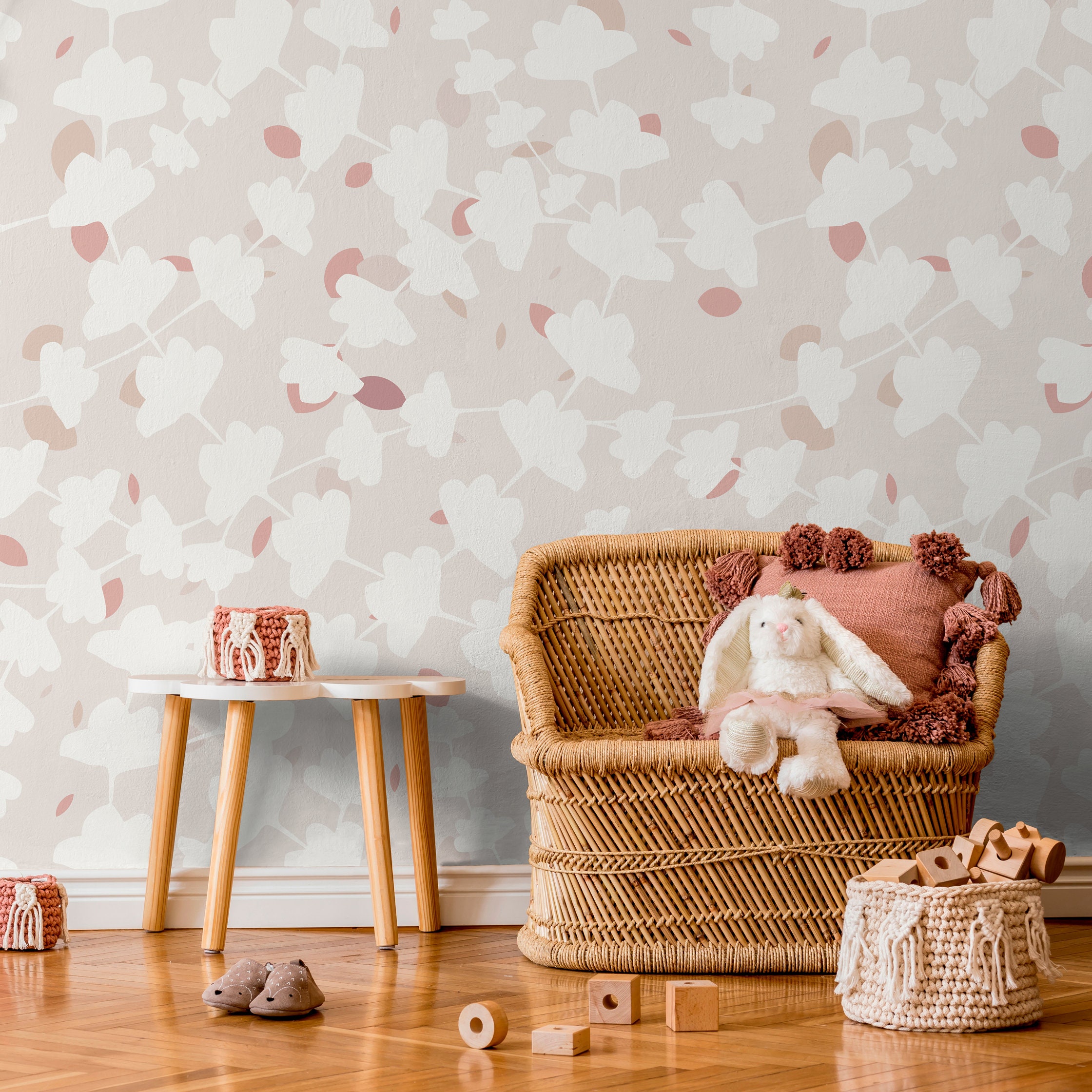 Hand Drawn Removable Wallpaper Scandinavian Wallpaper Temporary ...