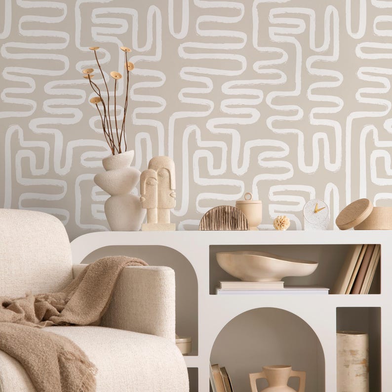 Removable Wallpaper Scandinavian Wallpaper Temporary Wallpaper Vintage ...