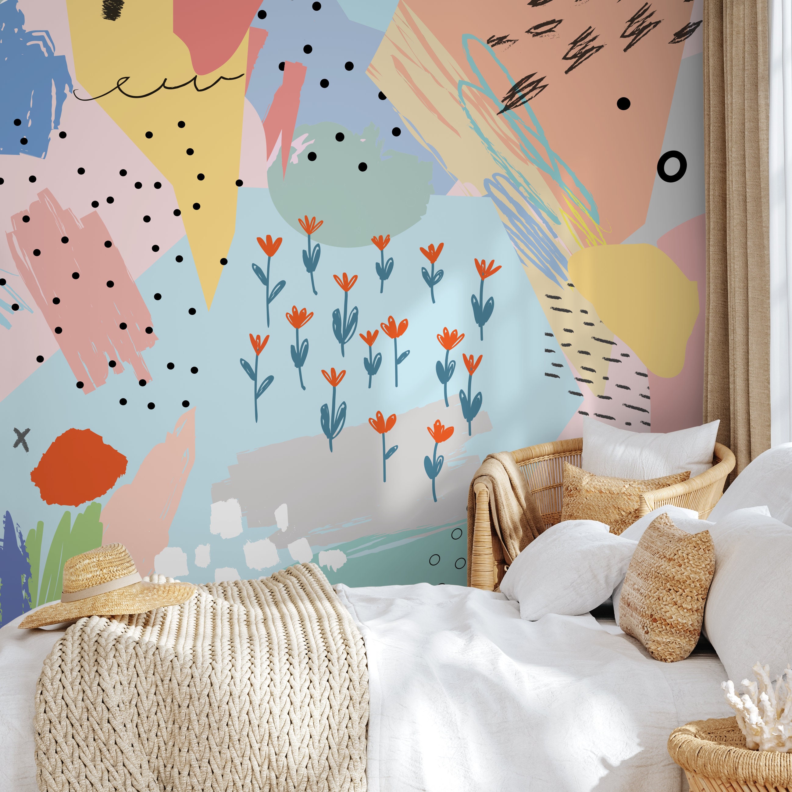 Removable Wallpaper Scandinavian Wallpaper Temporary Wall Paper ...