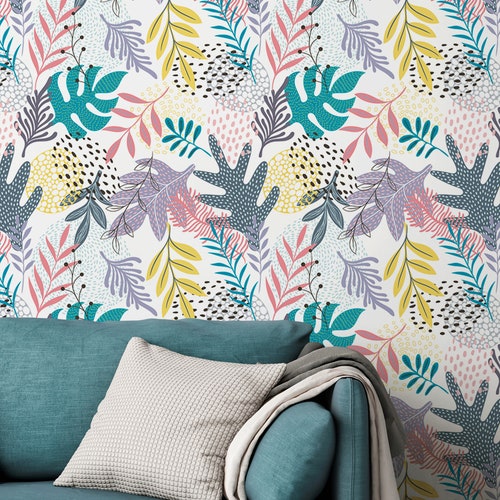 Wallpaper Removable Wallpaper Scandinavian Wallpaper Plants Wallpaper