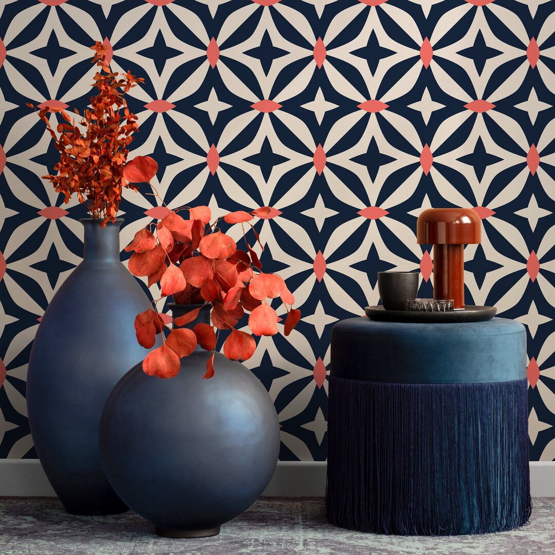Removable Wallpaper Scandinavian Wallpaper Temporary Wallpaper Vintage ...