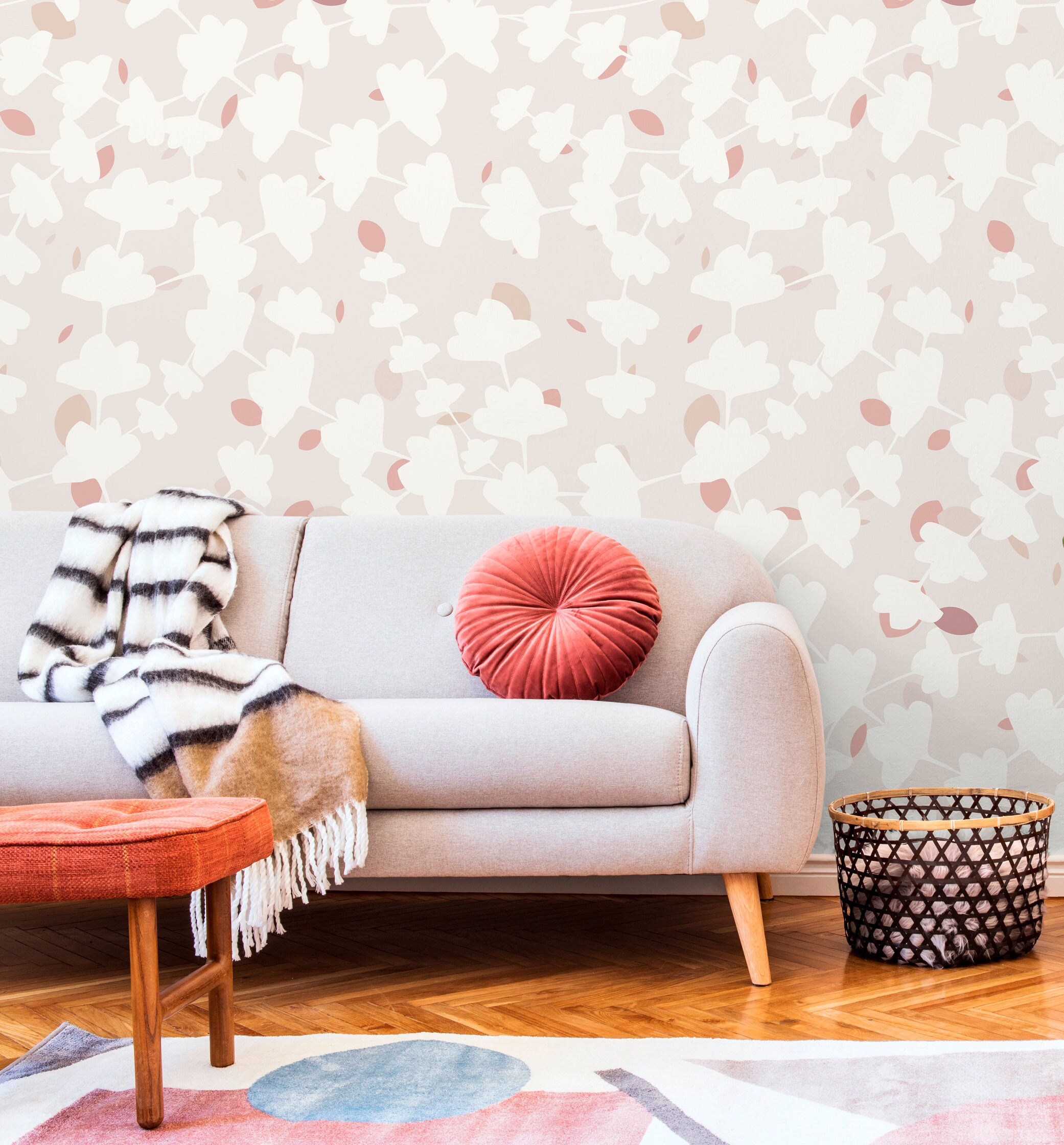 Hand Drawn Removable Wallpaper Scandinavian Wallpaper Temporary ...