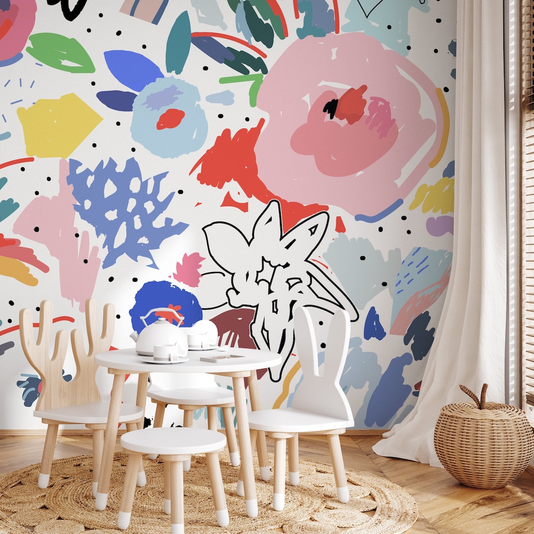 Removable Wallpaper, Scandinavian Wallpaper, Temporary Wallpaper, Peel ...