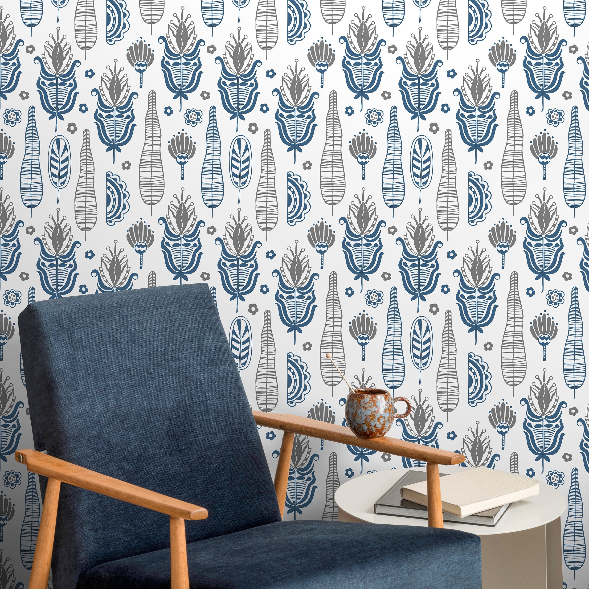 Removable Wallpaper, Scandinavian Wallpaper, Temporary Wallpaper ...
