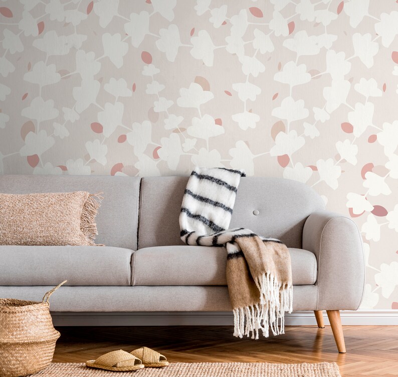 Hand Drawn Removable Wallpaper Scandinavian Wallpaper Temporary ...